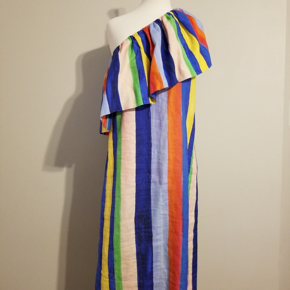 Mara Hoffman One shoulder linen dress